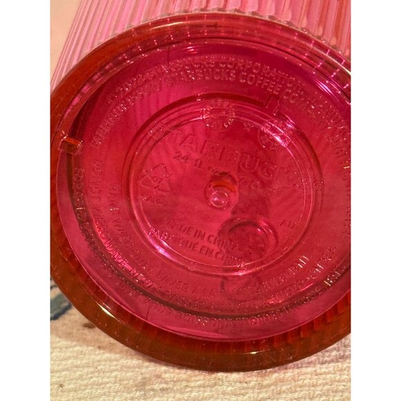 Starbucks 24 Oz Pink Textured Tumbler With Straw Reusable & BPA-Free Limited Edi - Picture 5 of 5